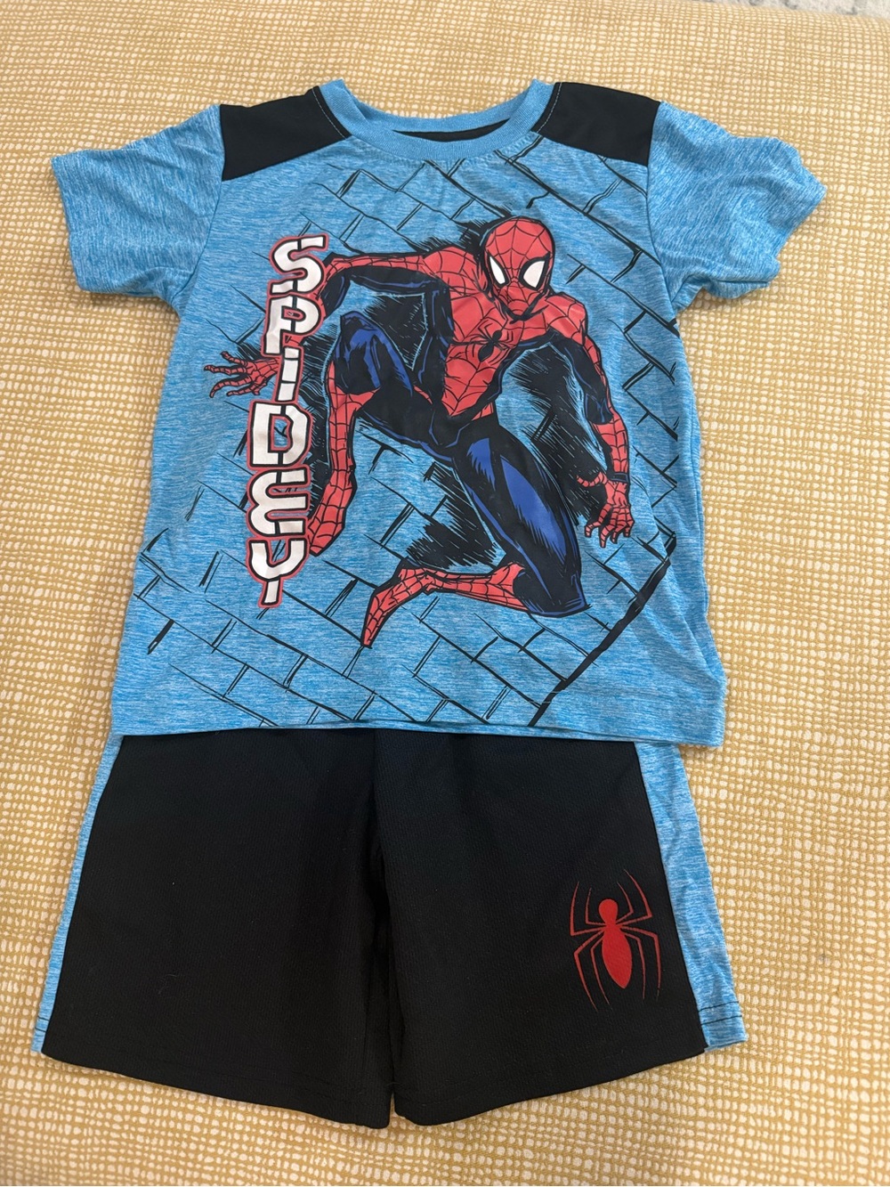 Marvel Spider-Man Blue & Black Kids Superhero Top and Shorts Set